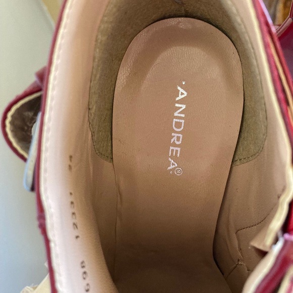 Andrea Red Patent Leather Ankle Booties Buckle Stilettos Heels Boots Shoes - Picture 6 of 15